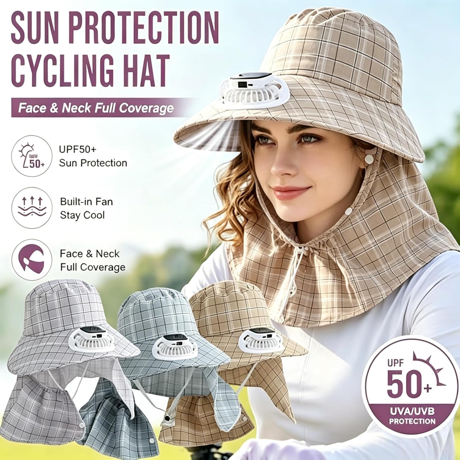 Visor Sun Hat - 1 шт. Солнечная шляпа-вентилятор с USB-зарядкой