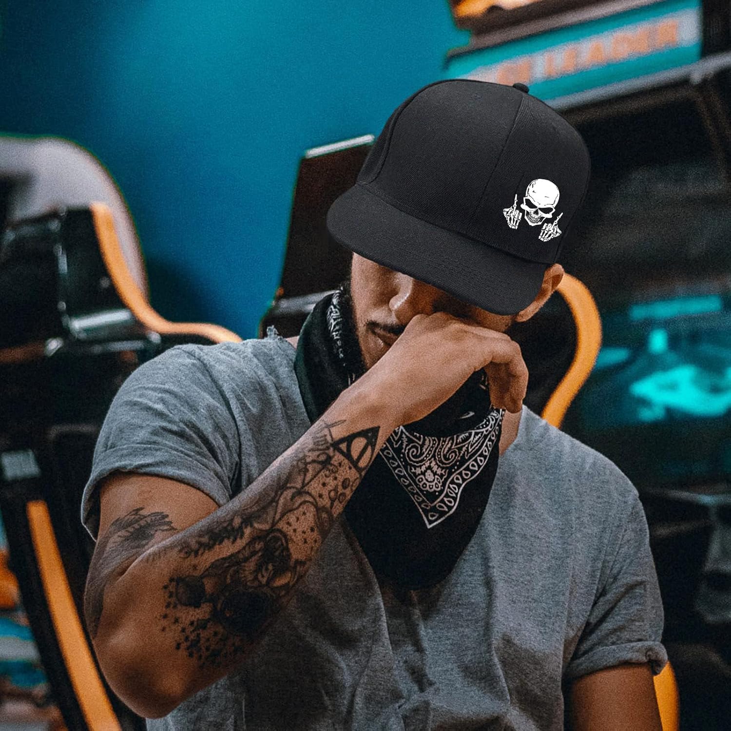 Мужские шляпы Snapback с череп – обзор и цена Snapback Hat Flat