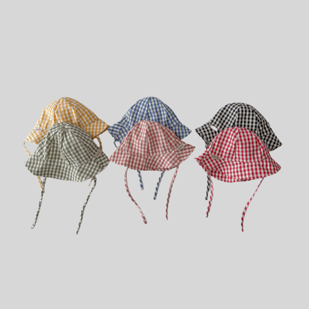 Ins Стильная клетчатая детская – обзор и цена Bucket Hat Cotton